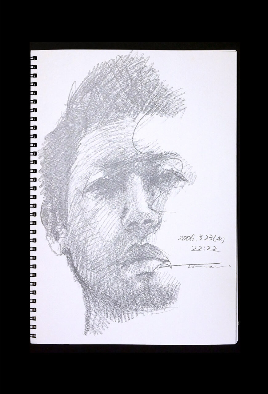 Contemporary artist SHINTAKU Tomoni's 2006/3/23 Self-portrait or pencil drawing