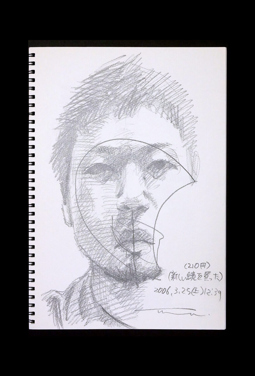 Contemporary artist SHINTAKU Tomoni's 2006/3/25 Self-portrait or pencil drawing
