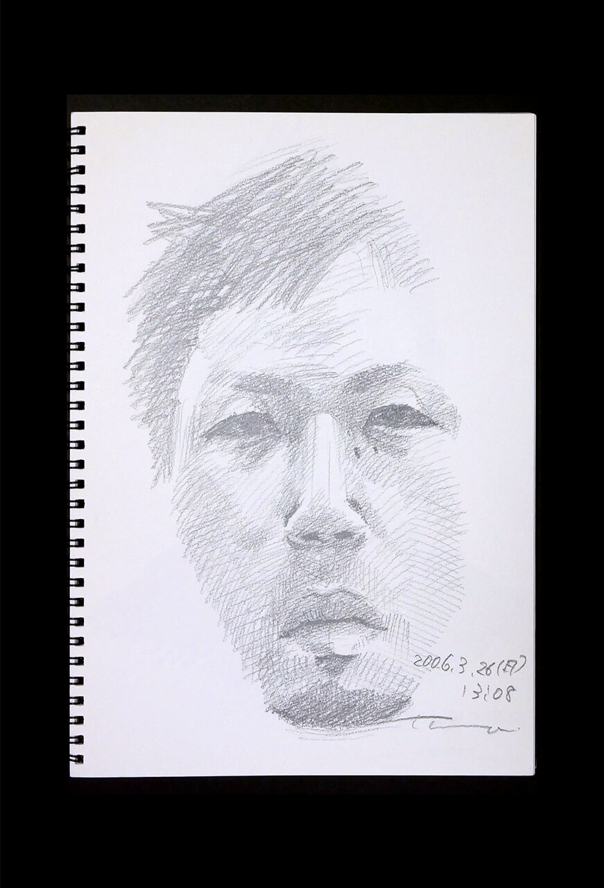 Contemporary artist SHINTAKU Tomoni's 2006/3/26 Self-portrait or pencil drawing