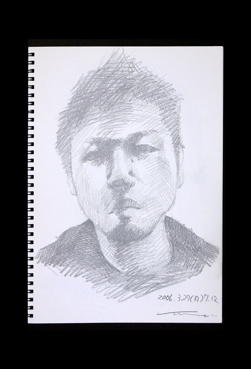 Contemporary artist SHINTAKU Tomoni's 2006/3/27 Self-portrait or pencil drawing