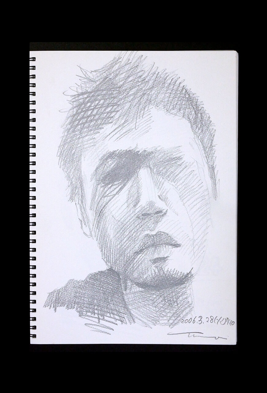 Contemporary artist SHINTAKU Tomoni's 2006/3/28 Self-portrait or pencil drawing