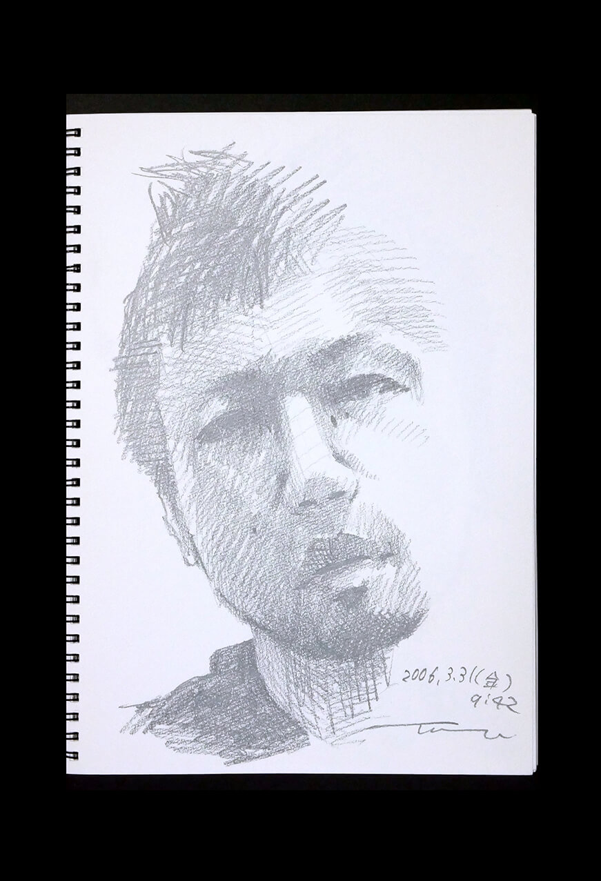Contemporary artist SHINTAKU Tomoni's 2006/3/31 Self-portrait or pencil drawing