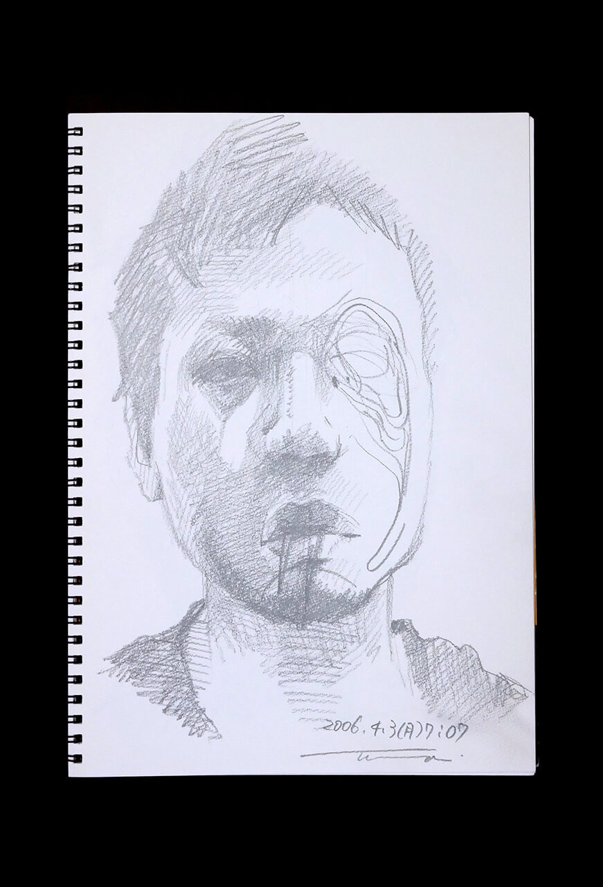 Contemporary artist SHINTAKU Tomoni's 2006/4/3 Self-portrait or pencil drawing