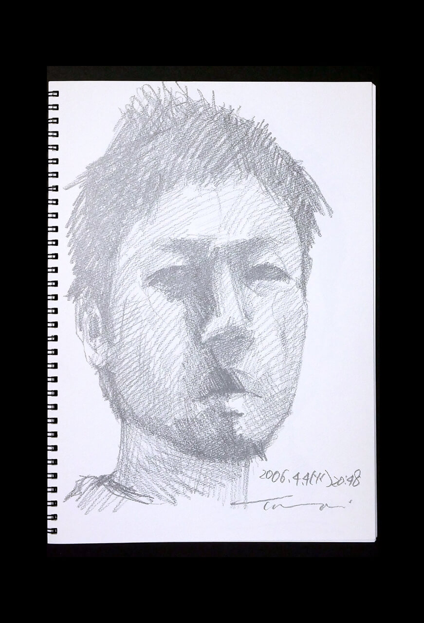 Contemporary artist SHINTAKU Tomoni's 2006/4/4 Self-portrait or pencil drawing