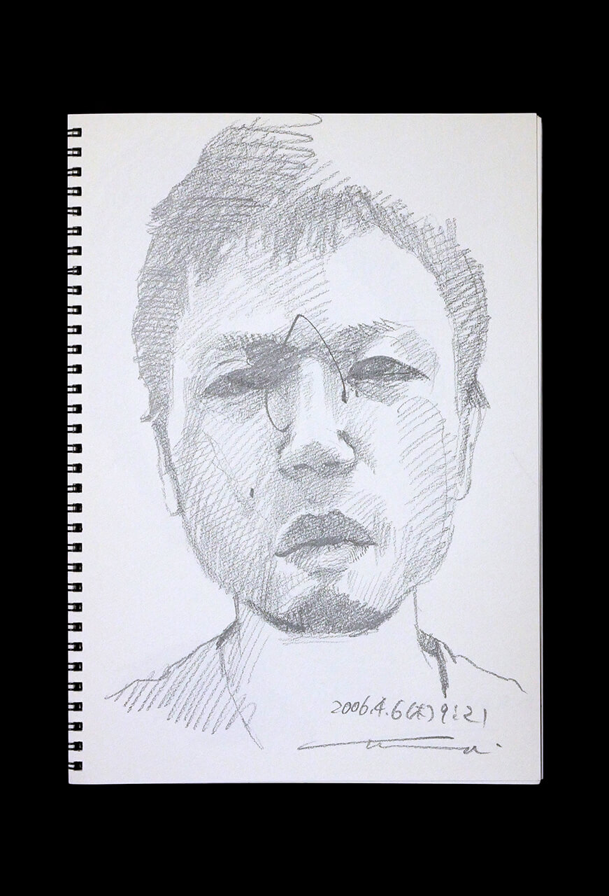 Contemporary artist SHINTAKU Tomoni's 2006/4/6 Self-portrait or pencil drawing