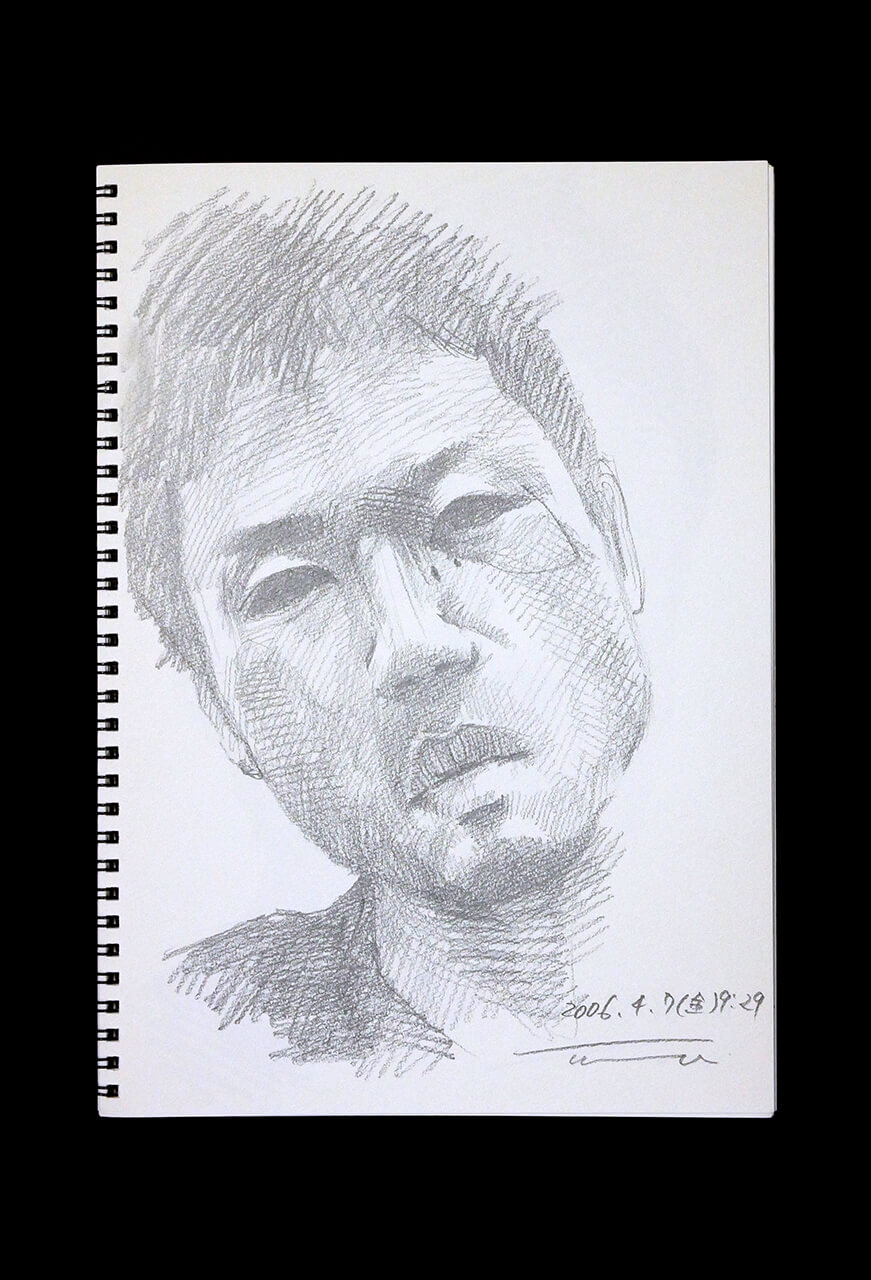 Contemporary artist SHINTAKU Tomoni's 2006/4/7 Self-portrait or pencil drawing