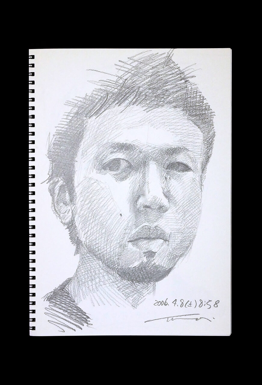 Contemporary artist SHINTAKU Tomoni's 2006/4/8 Self-portrait or pencil drawing