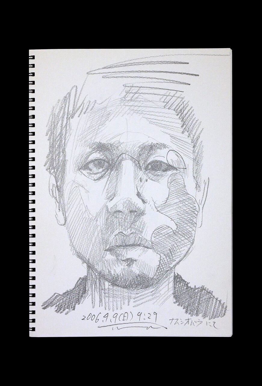 Contemporary artist SHINTAKU Tomoni's 2006/4/9 Self-portrait or pencil drawing