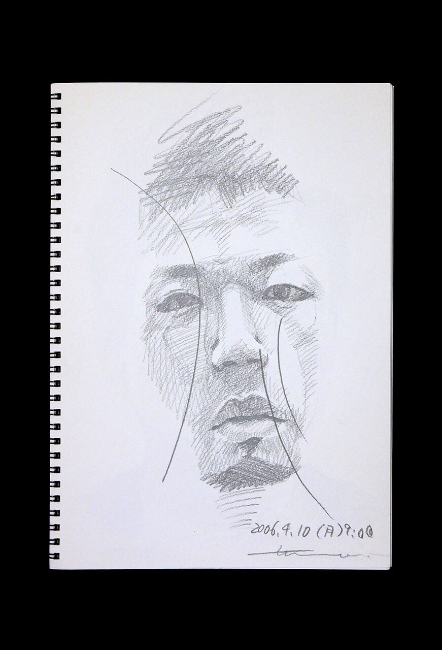 Contemporary artist SHINTAKU Tomoni's 2006/4/10 Self-portrait or pencil drawing