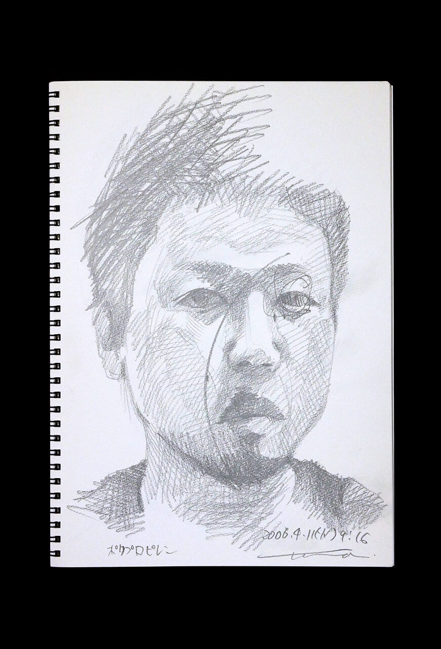 Contemporary artist SHINTAKU Tomoni's 2006/4/11 Self-portrait or pencil drawing