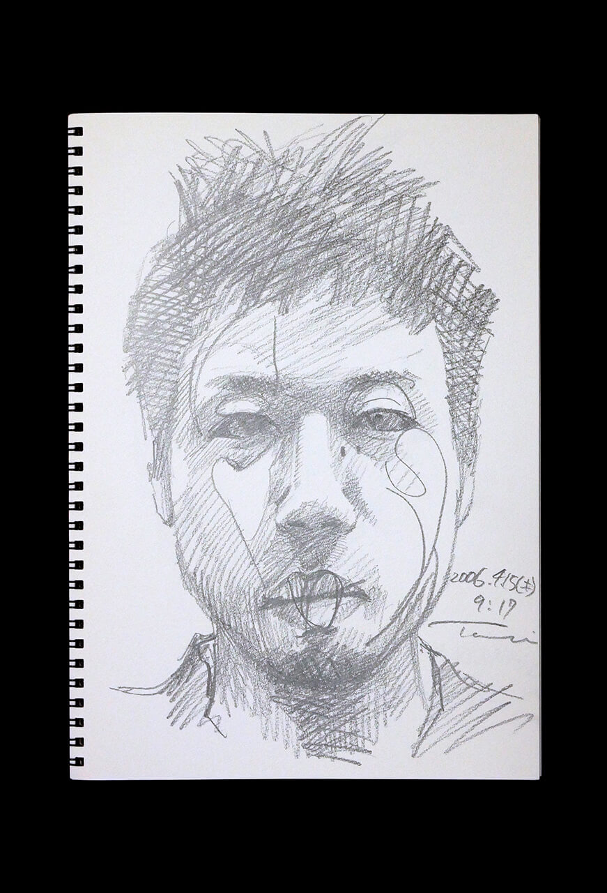 Contemporary artist SHINTAKU Tomoni's 2006/4/15 Self-portrait or pencil drawing