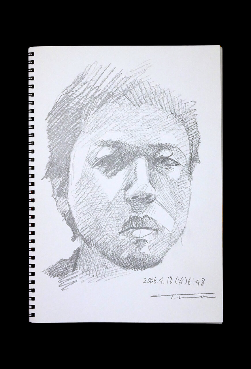 Contemporary artist SHINTAKU Tomoni's 2006/4/18 Self-portrait or pencil drawing