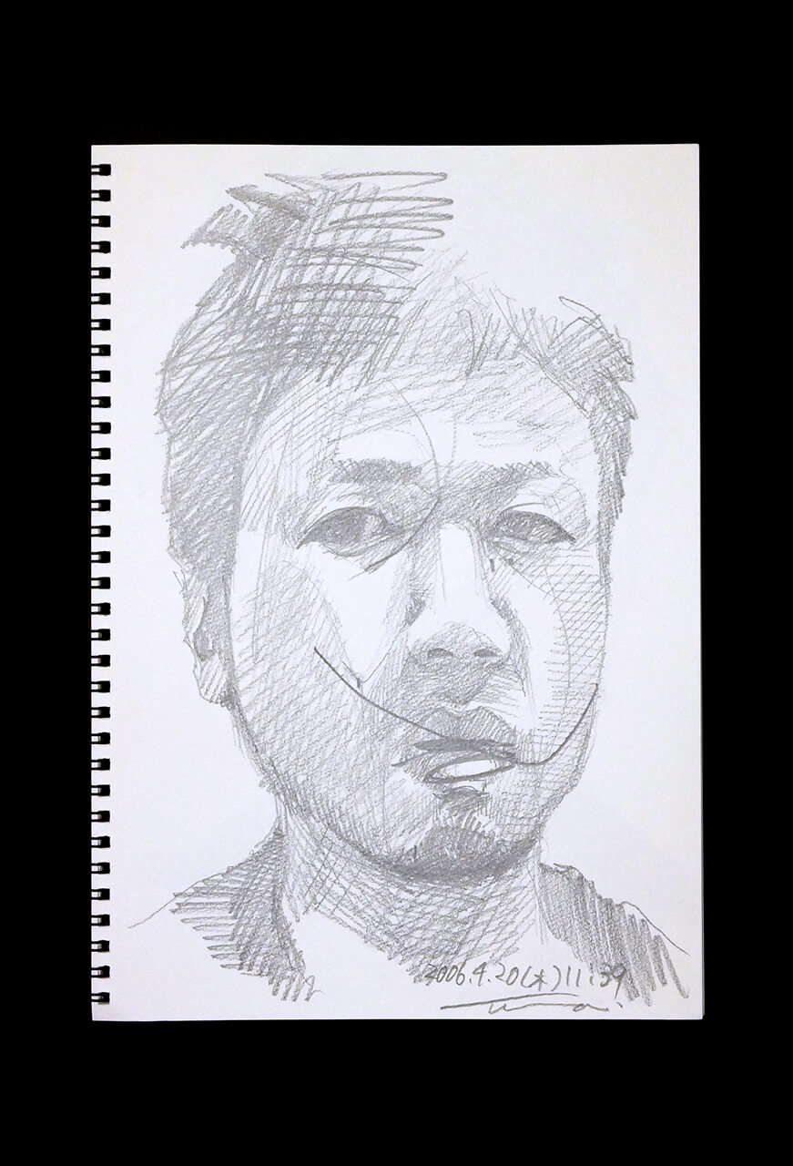 Contemporary artist SHINTAKU Tomoni's 2006/4/20 Self-portrait or pencil drawing