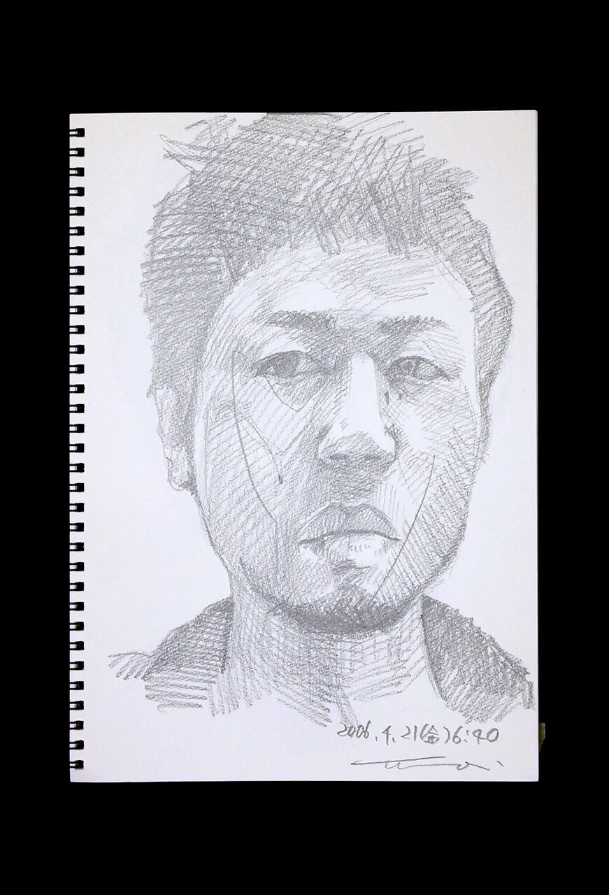 Contemporary artist SHINTAKU Tomoni's 2006/4/21 Self-portrait or pencil drawing