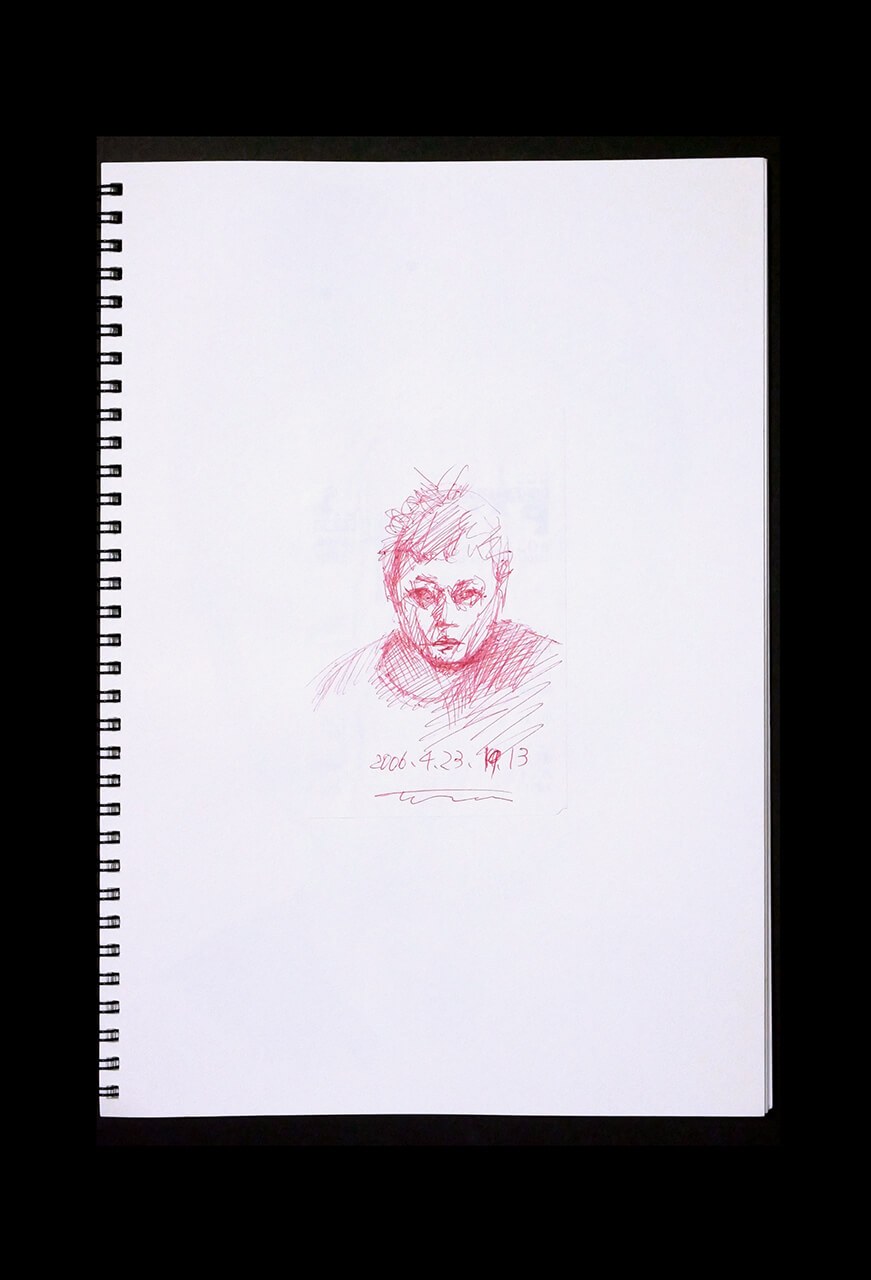Contemporary artist SHINTAKU Tomoni's 2006/4/23 Self-portrait or pencil drawing