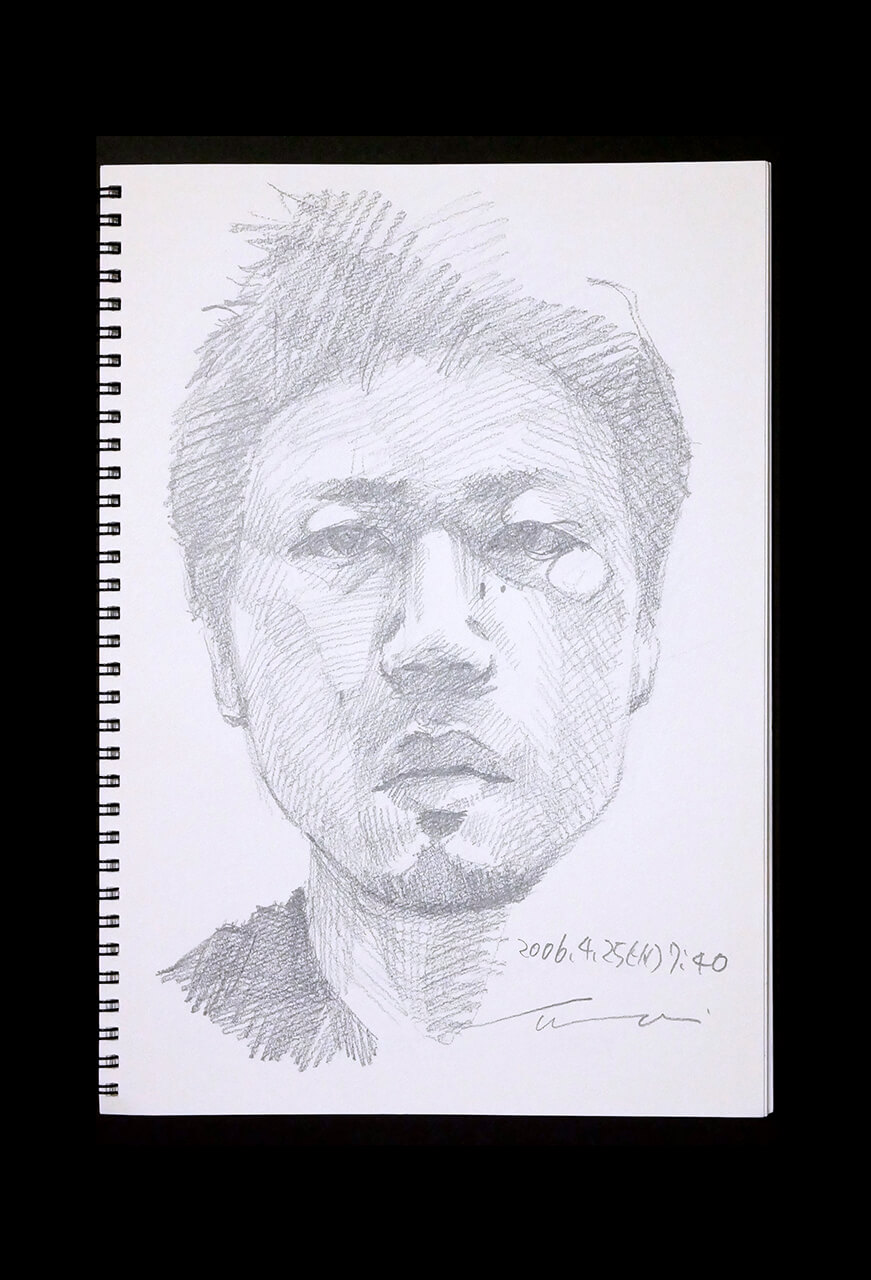 Contemporary artist SHINTAKU Tomoni's 2006/4/25 Self-portrait or pencil drawing