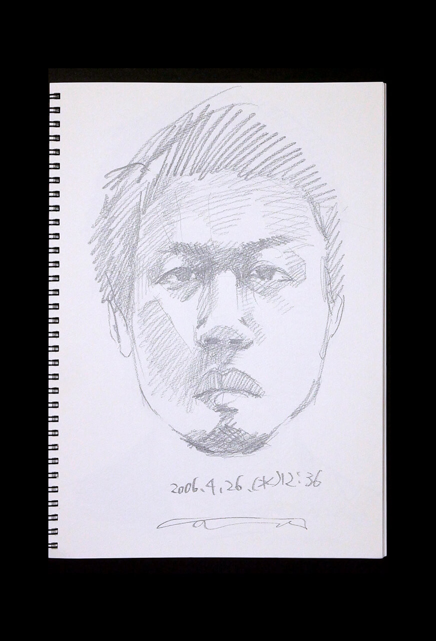 Contemporary artist SHINTAKU Tomoni's 2006/4/26 Self-portrait or pencil drawing