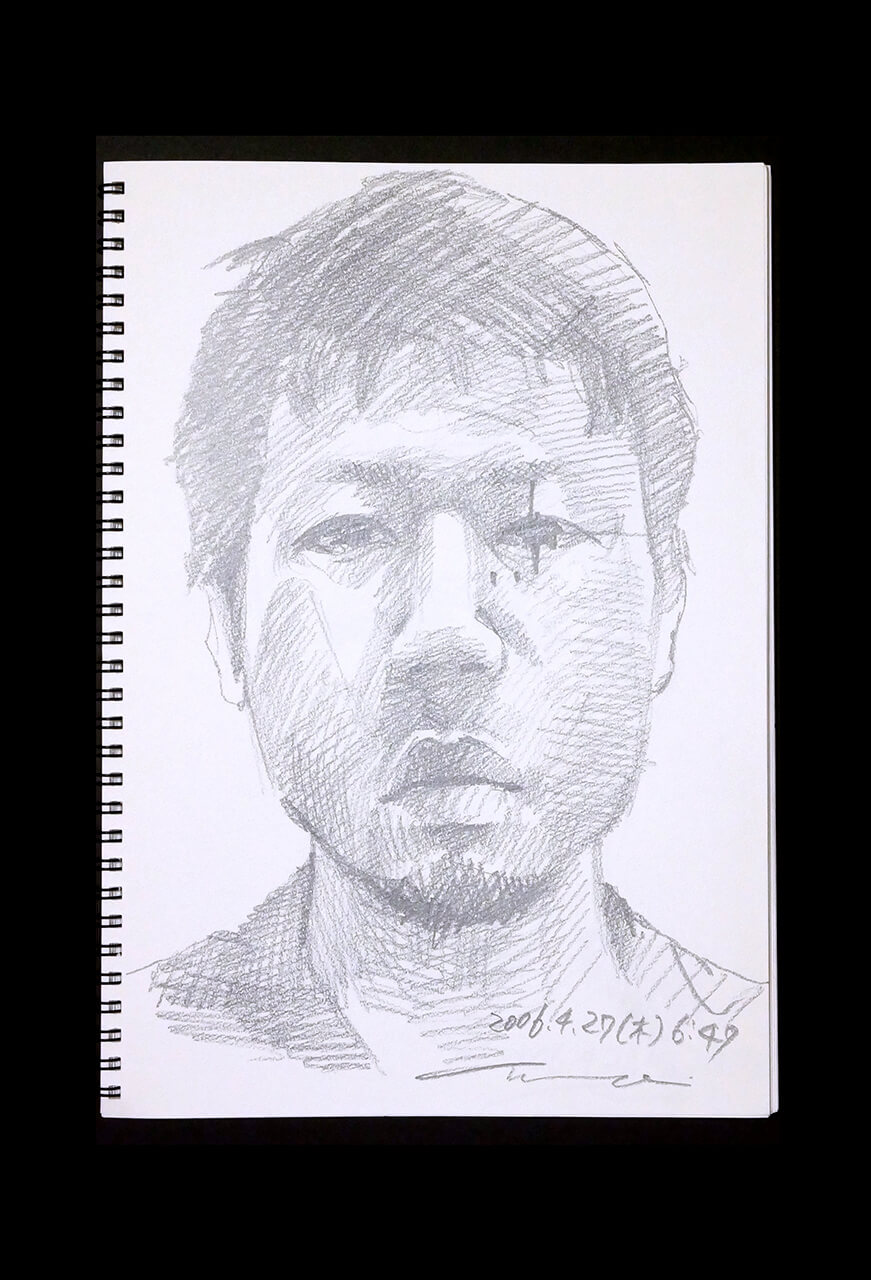 Contemporary artist SHINTAKU Tomoni's 2006/4/27 Self-portrait or pencil drawing