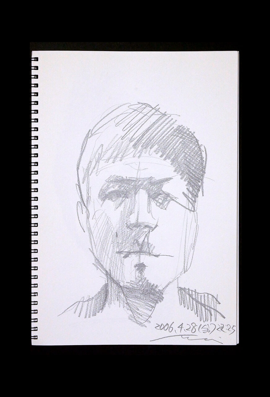 Contemporary artist SHINTAKU Tomoni's 2006/4/28 Self-portrait or pencil drawing