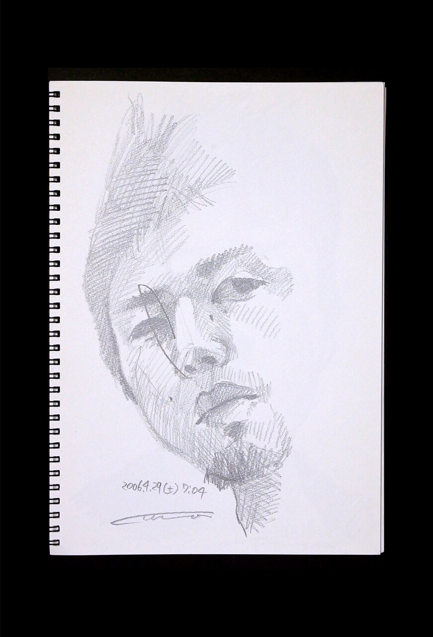 Contemporary artist SHINTAKU Tomoni's 2006/4/29 Self-portrait or pencil drawing