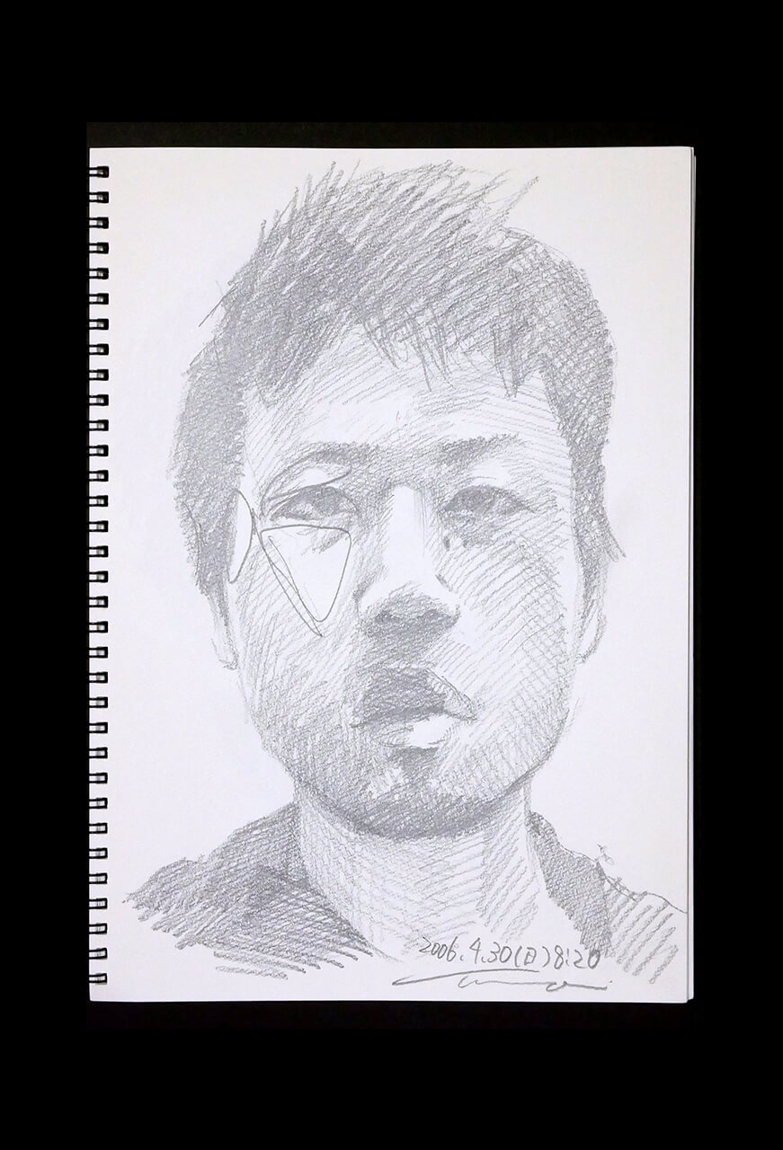 Contemporary artist SHINTAKU Tomoni's 2006/4/30 Self-portrait or pencil drawing