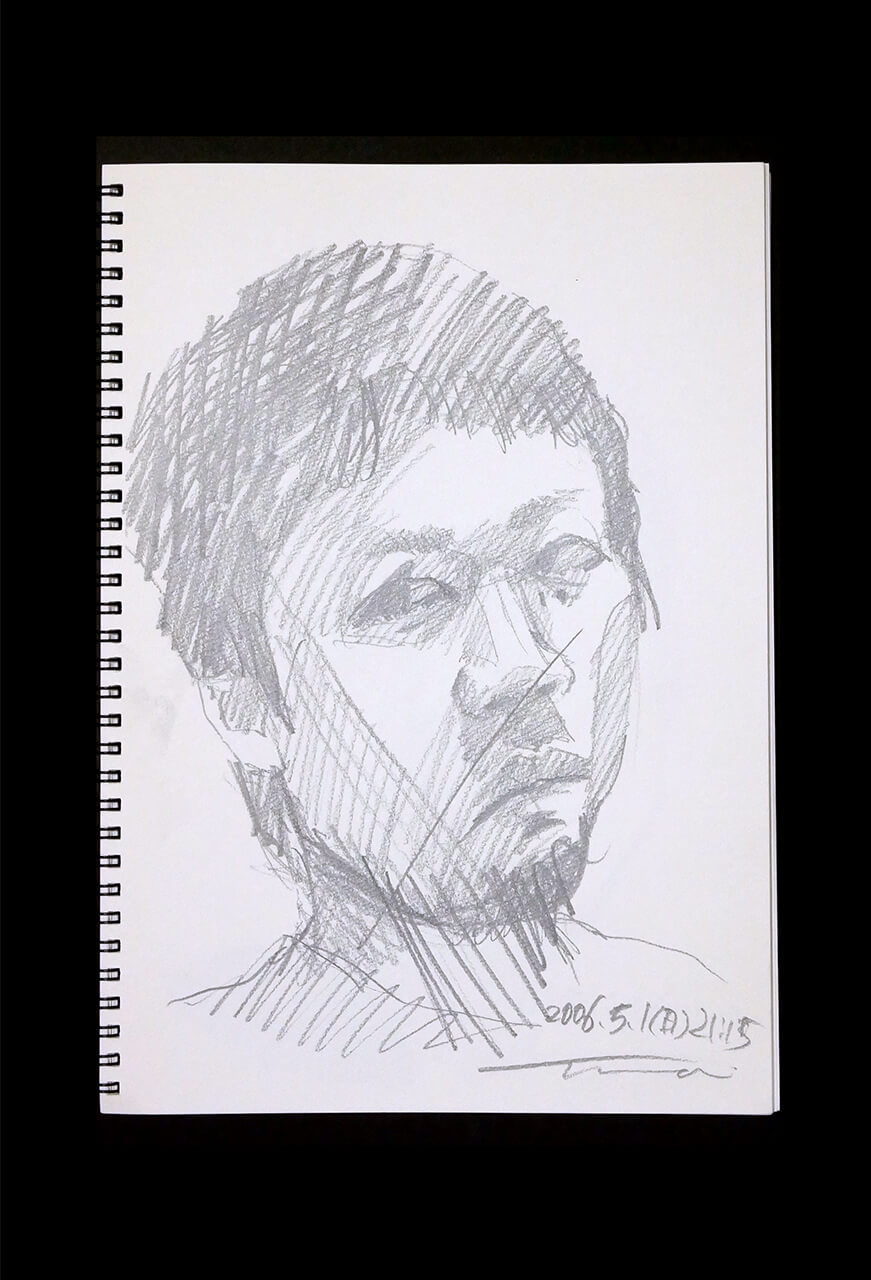 Contemporary artist SHINTAKU Tomoni's 2006/5/1 Self-portrait or pencil drawing