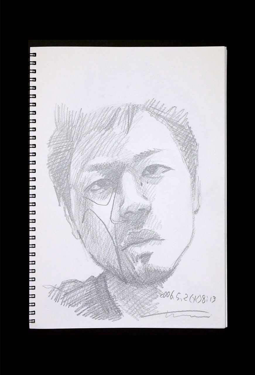 Contemporary artist SHINTAKU Tomoni's 2006/5/2 Self-portrait or pencil drawing