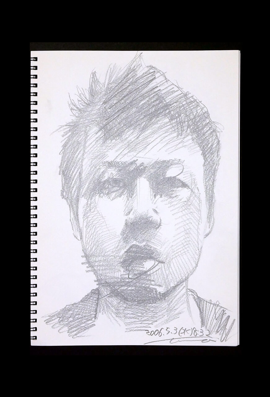 Contemporary artist SHINTAKU Tomoni's 2006/5/3 Self-portrait or pencil drawing