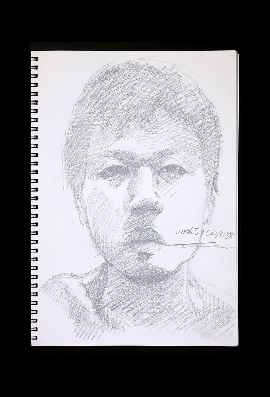 Contemporary artist SHINTAKU Tomoni's 2006/5/4 Self-portrait or pencil drawing