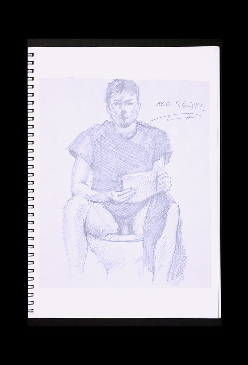 Contemporary artist SHINTAKU Tomoni's 2006/5/6 Self-portrait or pencil drawing