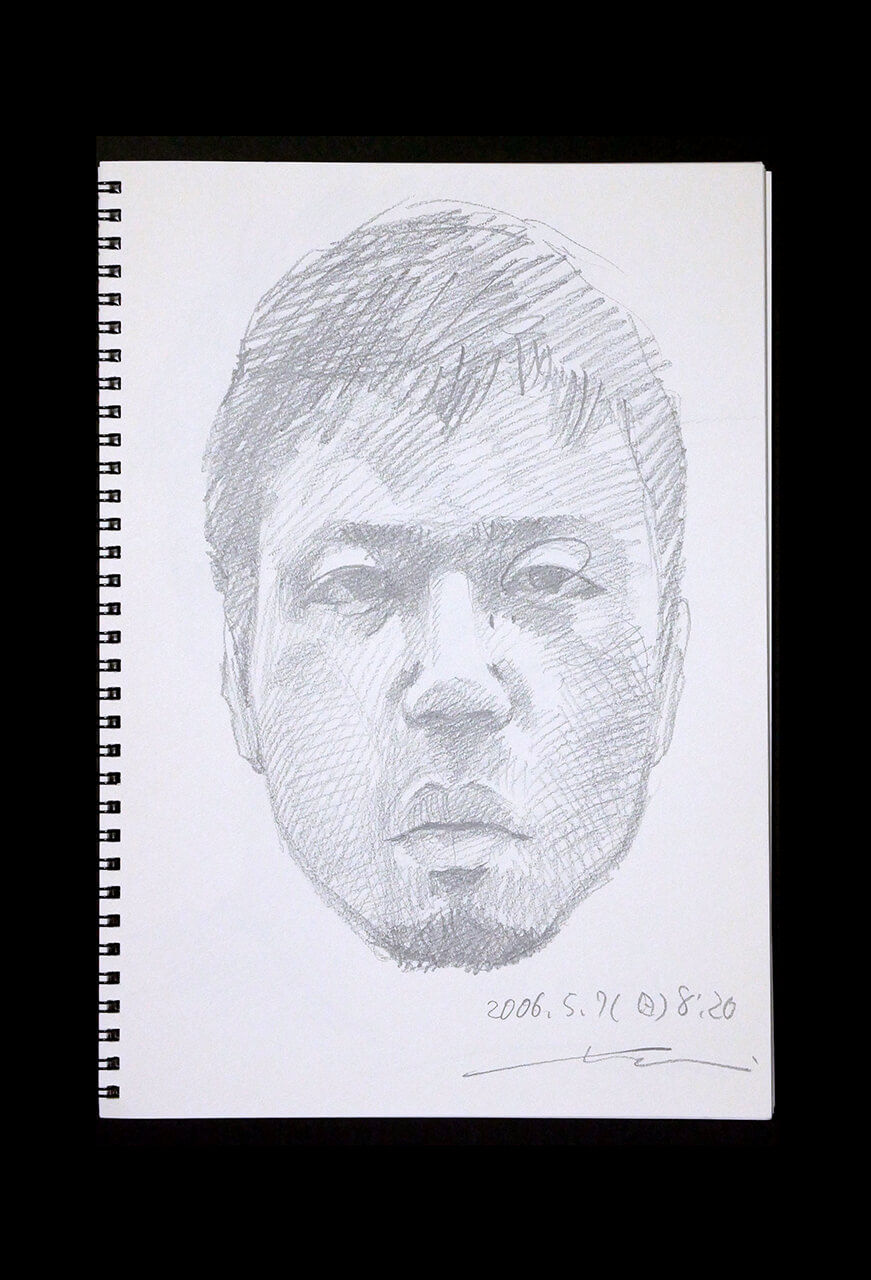 Contemporary artist SHINTAKU Tomoni's 2006/5/7 Self-portrait or pencil drawing