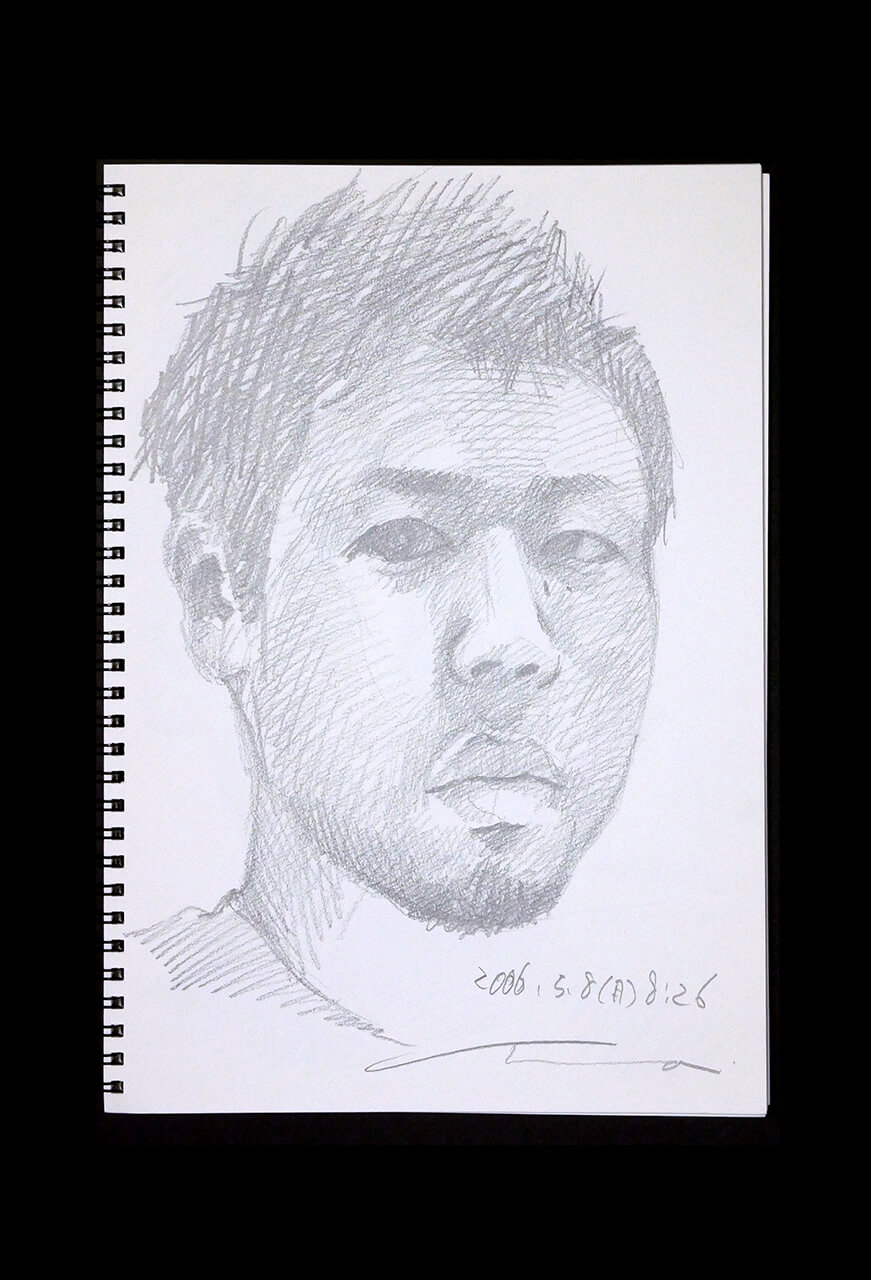 Contemporary artist SHINTAKU Tomoni's 2006/5/8 Self-portrait or pencil drawing