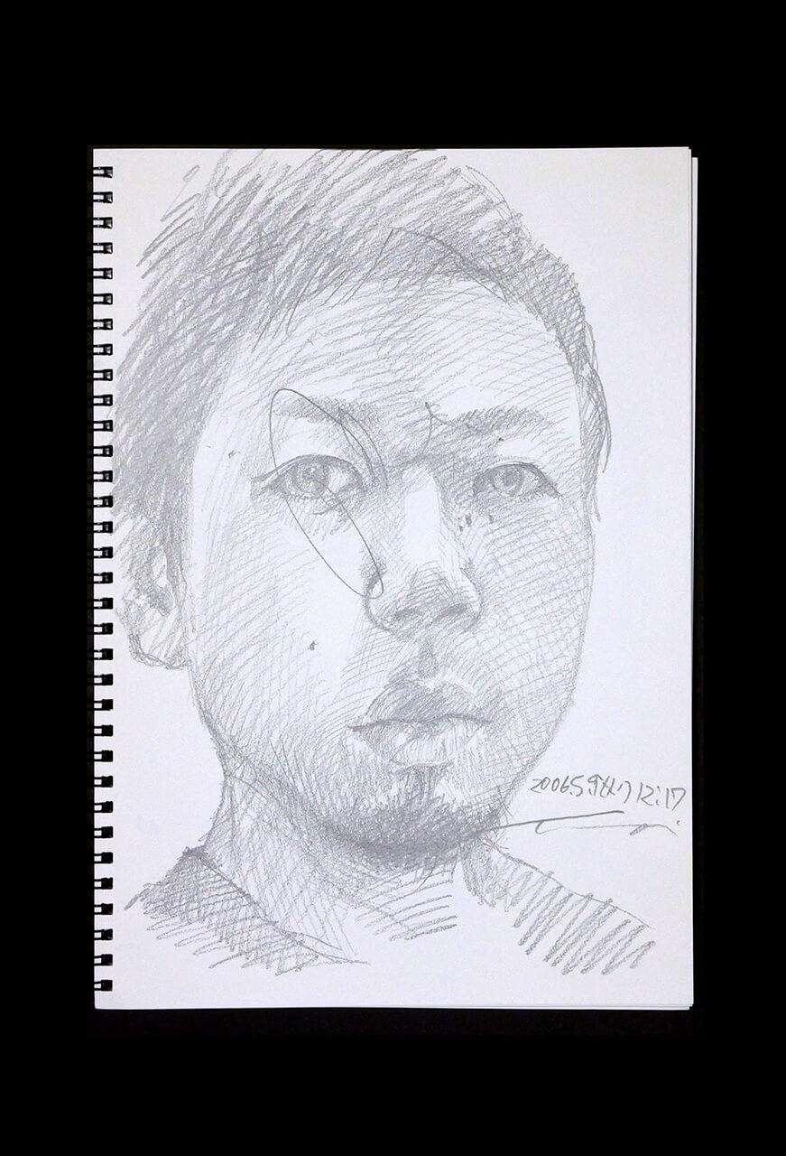 Contemporary artist SHINTAKU Tomoni's 2006/5/9 Self-portrait or pencil drawing