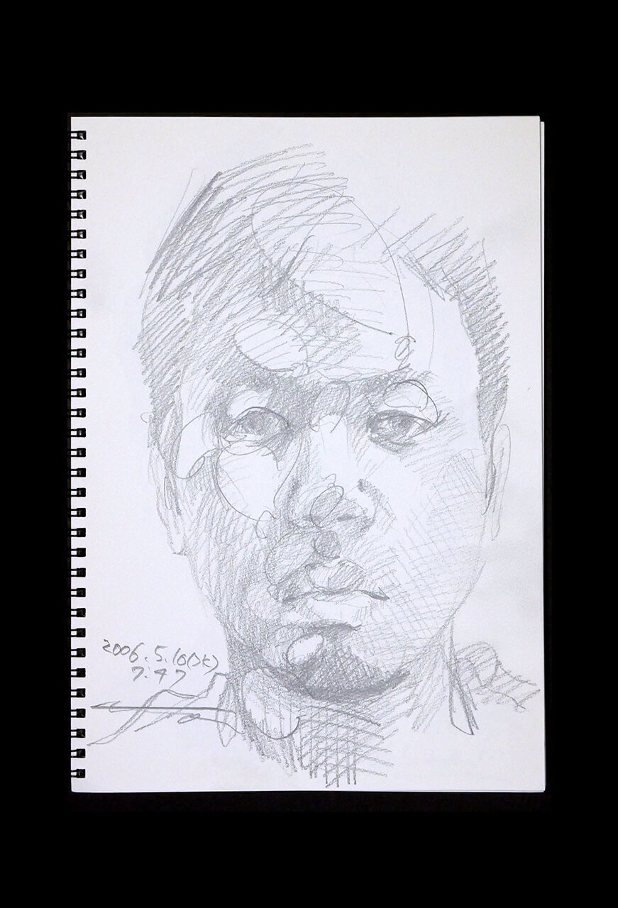 Contemporary artist SHINTAKU Tomoni's 2006/5/10 Self-portrait or pencil drawing