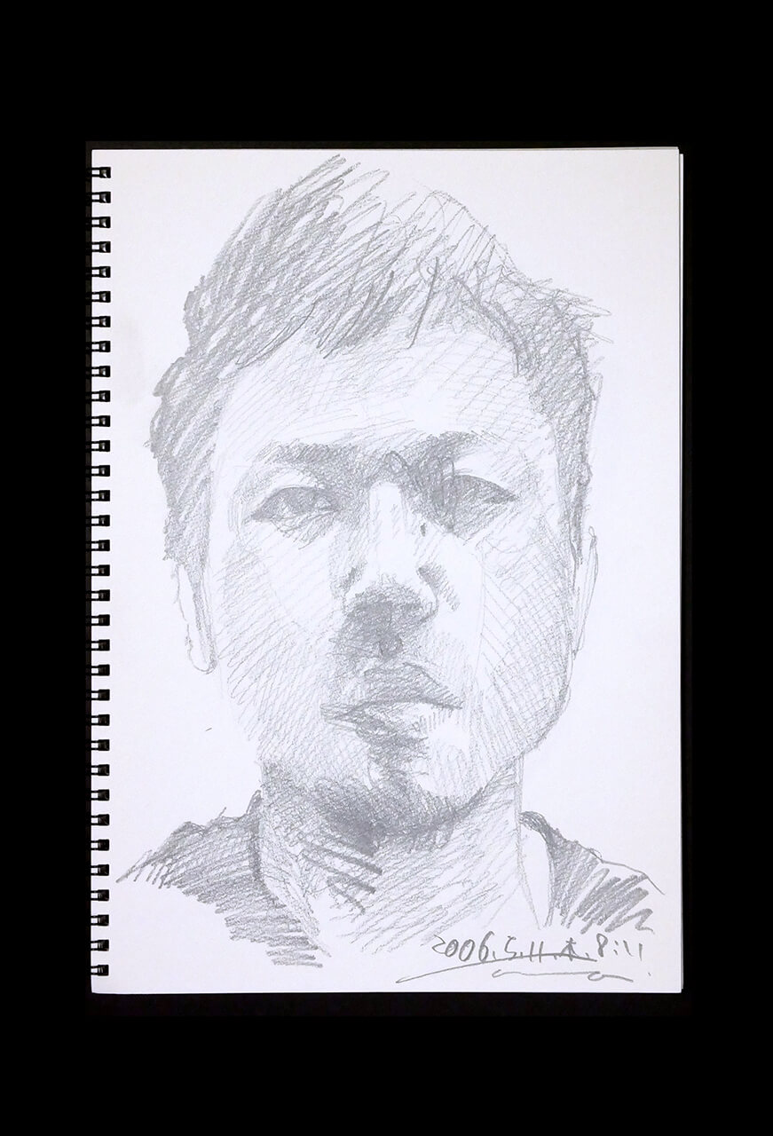 Contemporary artist SHINTAKU Tomoni's 2006/5/11 Self-portrait or pencil drawing