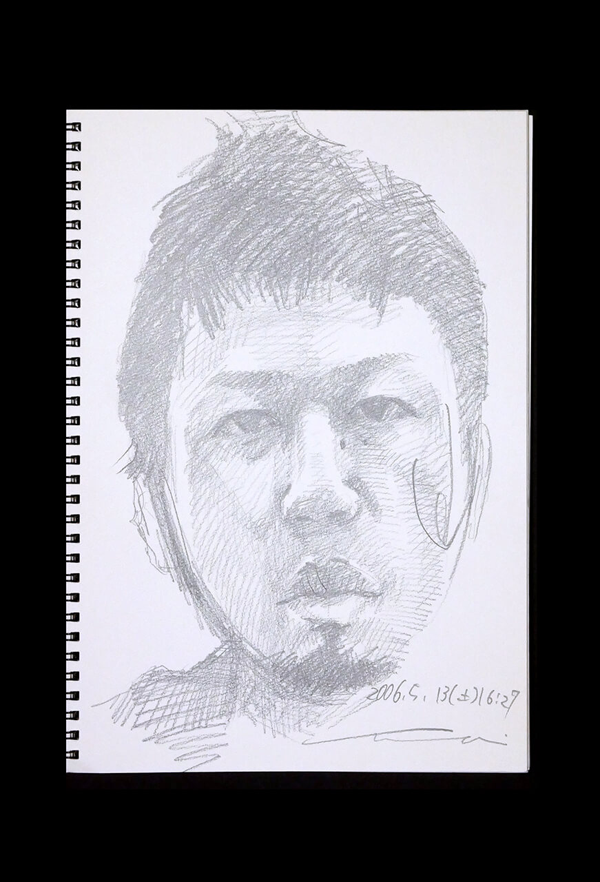 Contemporary artist SHINTAKU Tomoni's 2006/5/13 Self-portrait or pencil drawing