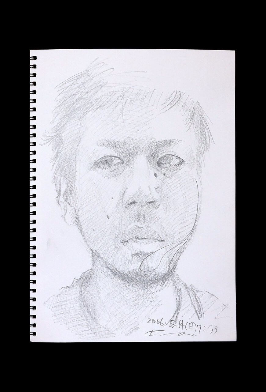 Contemporary artist SHINTAKU Tomoni's 2006/5/14 Self-portrait or pencil drawing