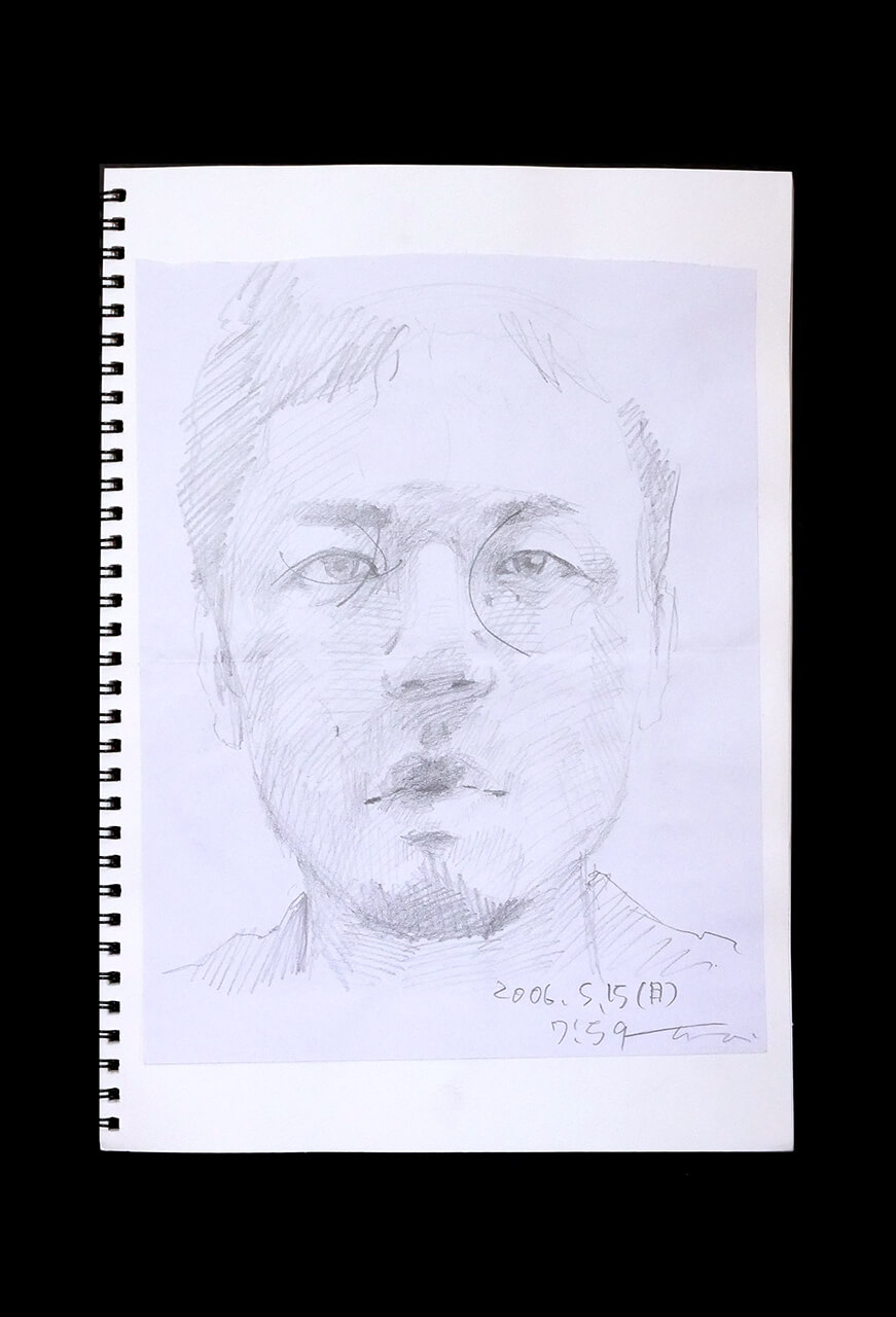 Contemporary artist SHINTAKU Tomoni's 2006/5/15 Self-portrait or pencil drawing