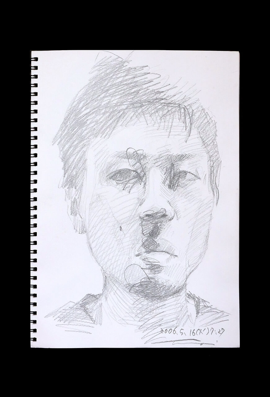 Contemporary artist SHINTAKU Tomoni's 2006/5/16 Self-portrait or pencil drawing