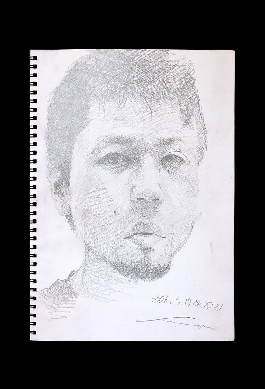 Contemporary artist SHINTAKU Tomoni's 2006/5/17 Self-portrait or pencil drawing