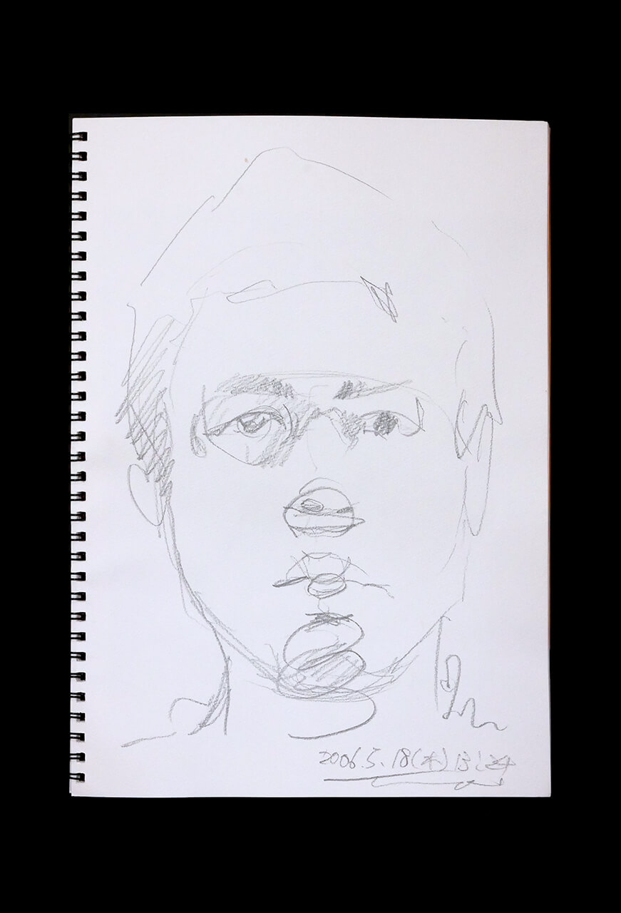 Contemporary artist SHINTAKU Tomoni's 2006/5/18 Self-portrait or pencil drawing