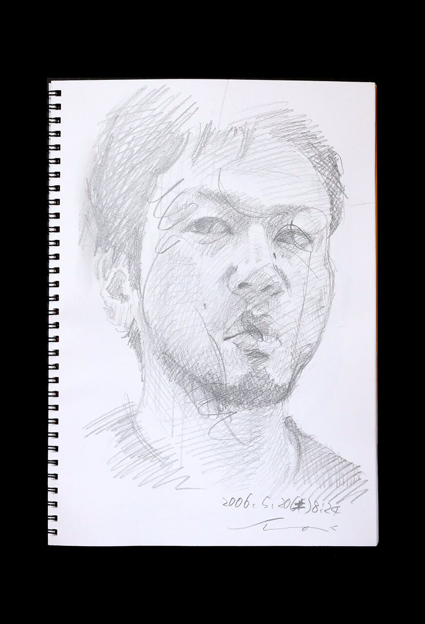 Contemporary artist SHINTAKU Tomoni's 2006/5/20 Self-portrait or pencil drawing