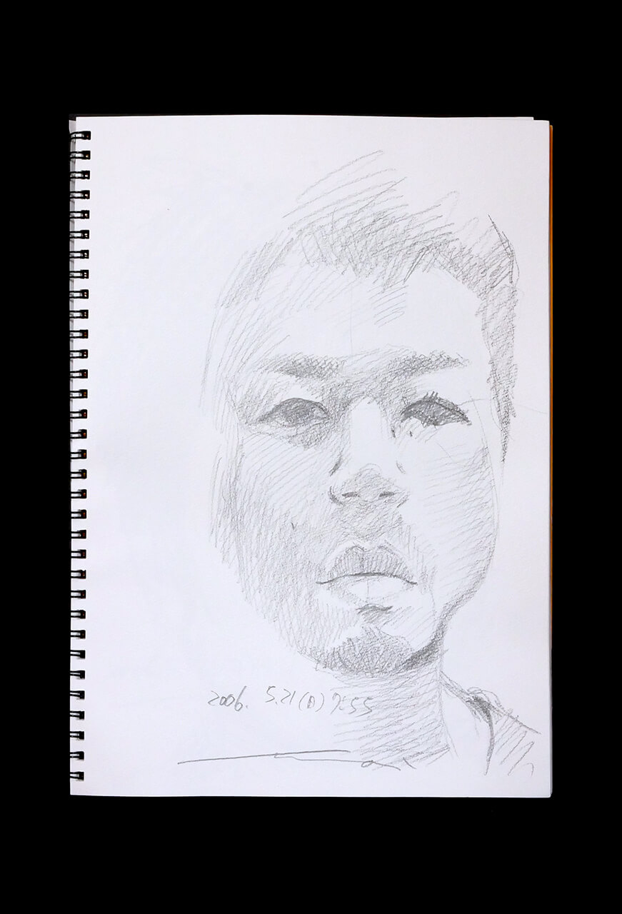 Contemporary artist SHINTAKU Tomoni's 2006/5/21 Self-portrait or pencil drawing