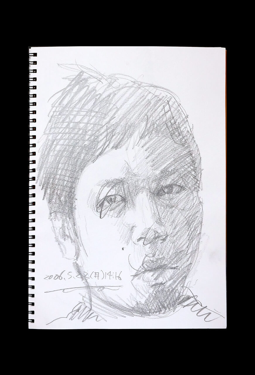 Contemporary artist SHINTAKU Tomoni's 2006/5/22 Self-portrait or pencil drawing