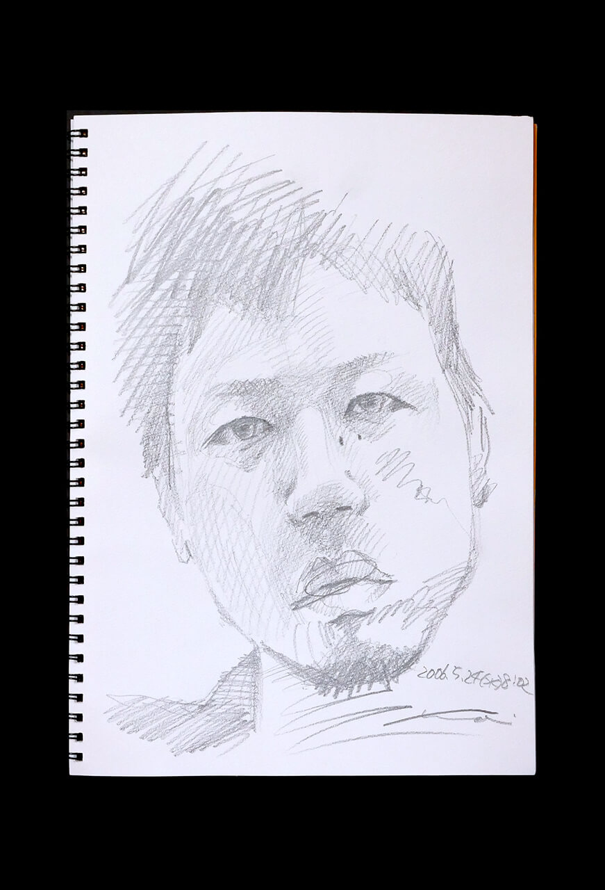 Contemporary artist SHINTAKU Tomoni's 2006/5/24 Self-portrait or pencil drawing