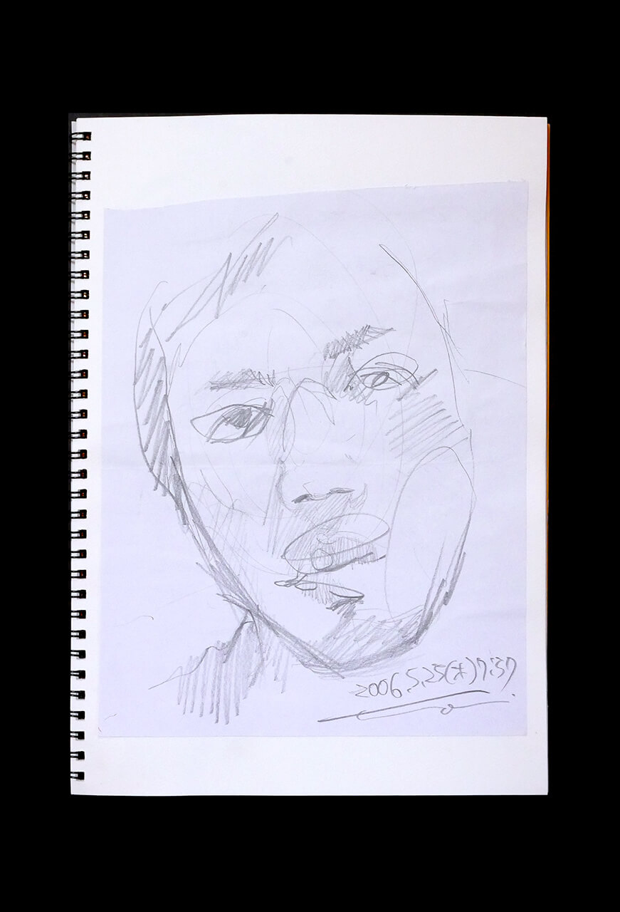 Contemporary artist SHINTAKU Tomoni's 2006/5/25 Self-portrait or pencil drawing