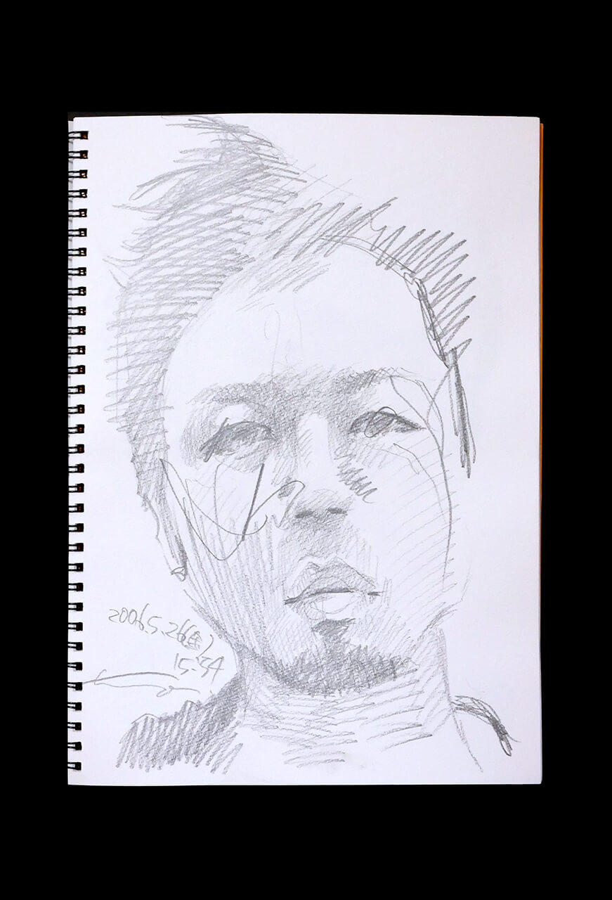 Contemporary artist SHINTAKU Tomoni's 2006/5/26 Self-portrait or pencil drawing
