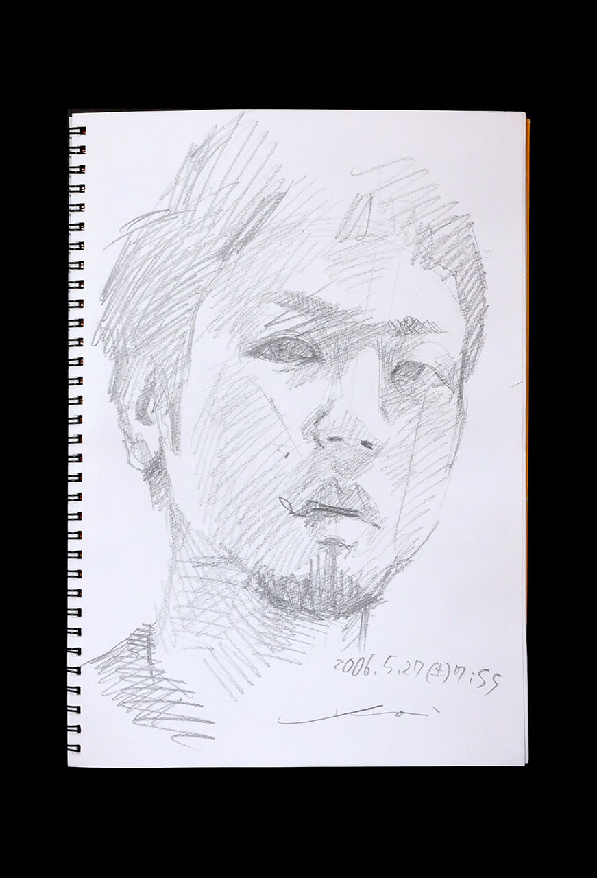 Contemporary artist SHINTAKU Tomoni's 2006/5/27 Self-portrait or pencil drawing