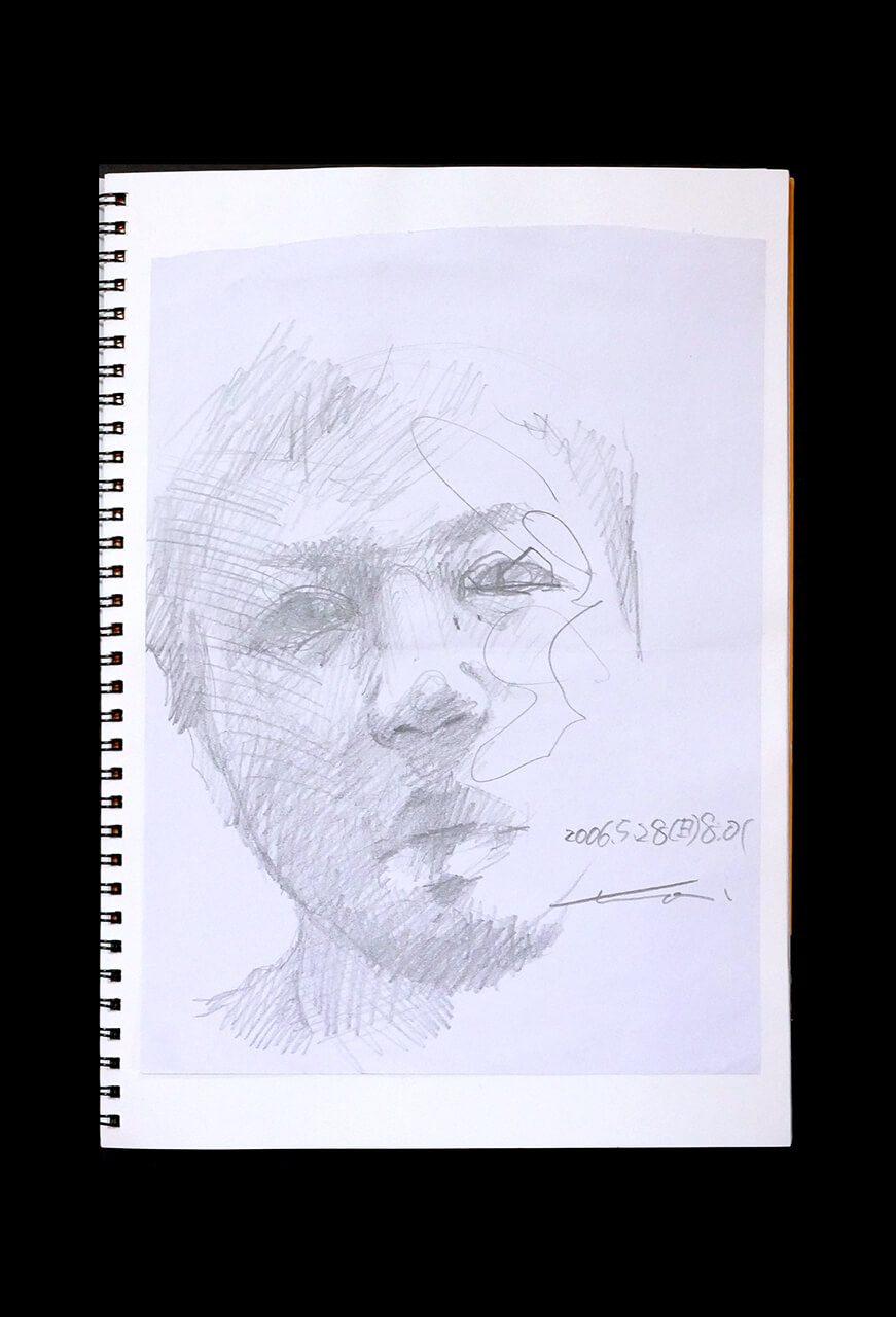 Contemporary artist SHINTAKU Tomoni's 2006/5/28 Self-portrait or pencil drawing