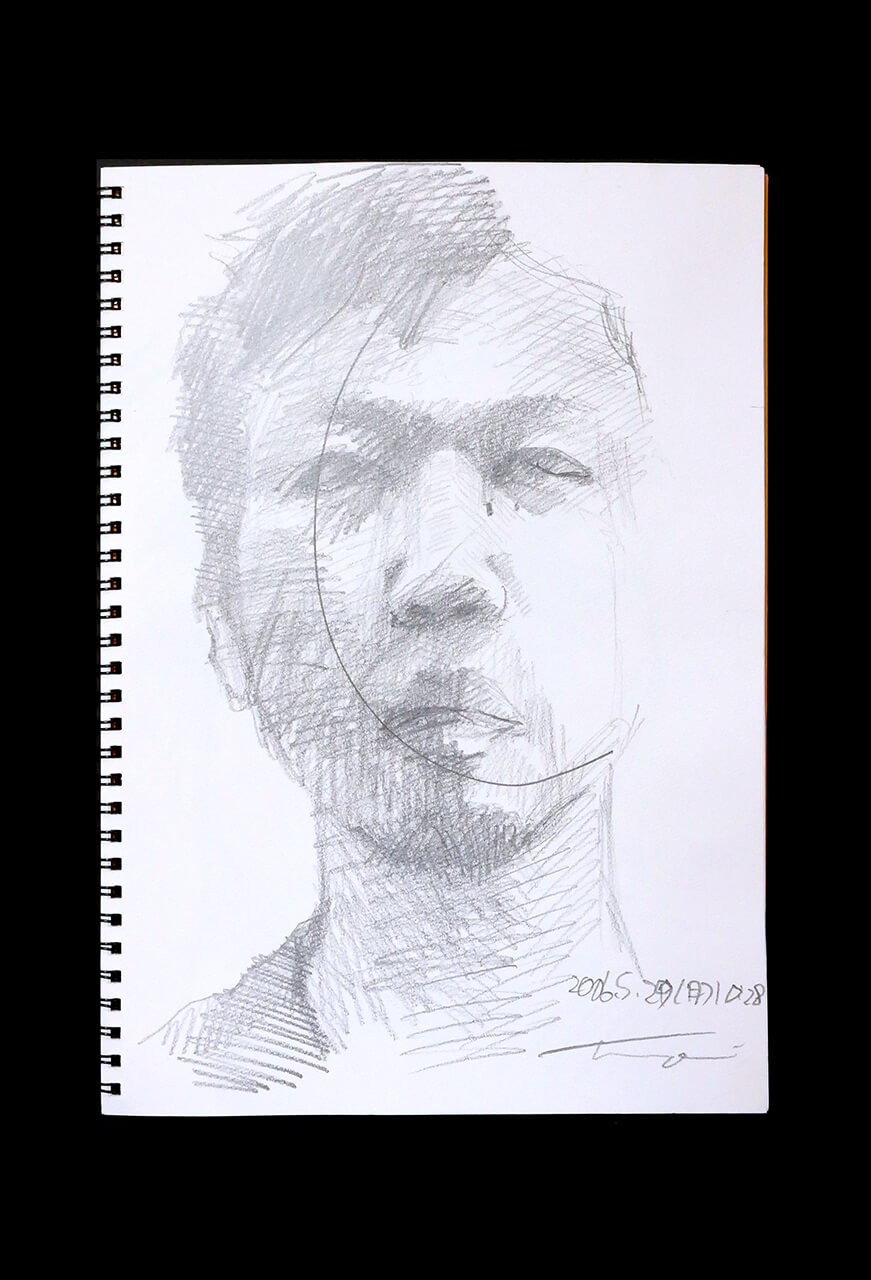 Contemporary artist SHINTAKU Tomoni's 2006/5/29 Self-portrait or pencil drawing